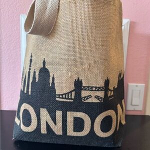 London Jute Tote Bag
